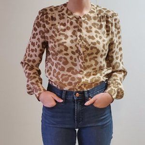 Banana Republic Sheer Leopard Blouse